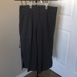 Gray pinstriped Capris